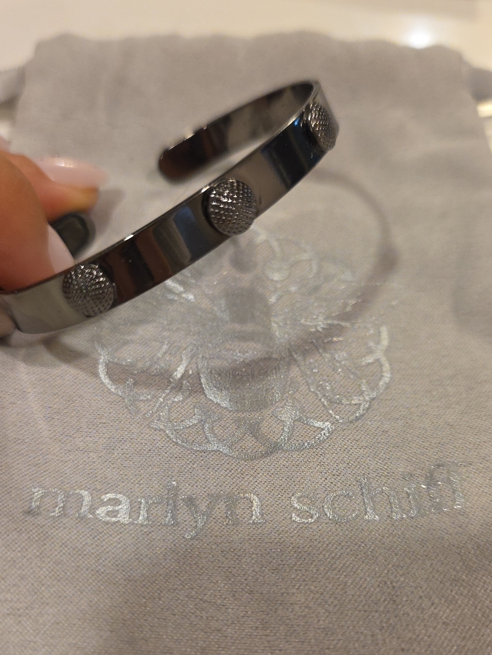 Marlyn Schiff Polished Black Cuff Bracelet
